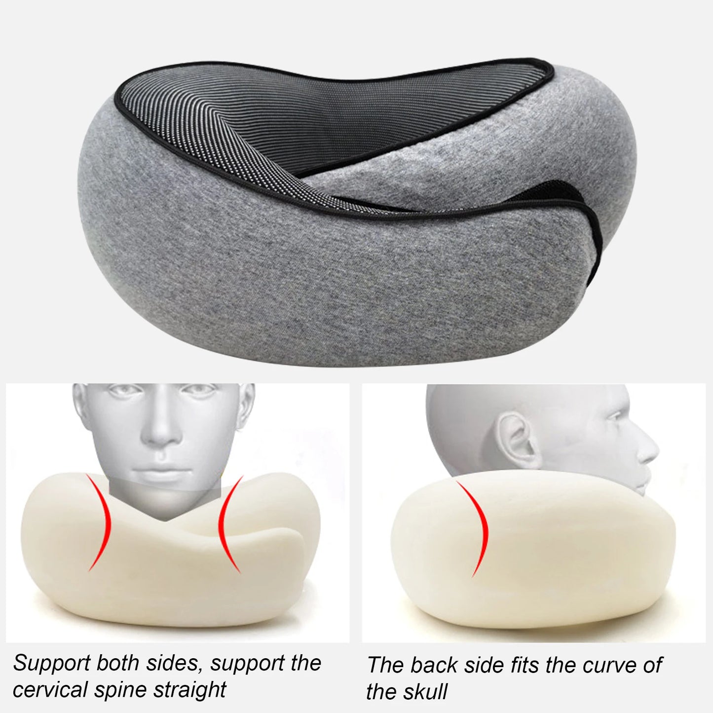 Memory Foam Neck Pillow- Snail Style with Carrying Bag