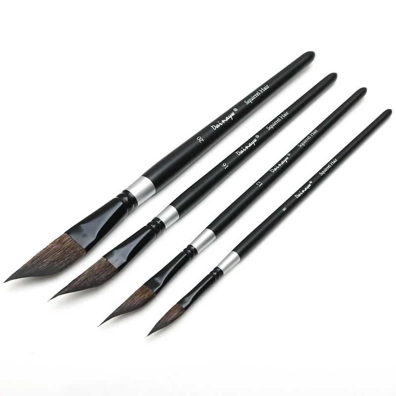 4pc Professional Squirrel Hair Dagger Paint Brush Set