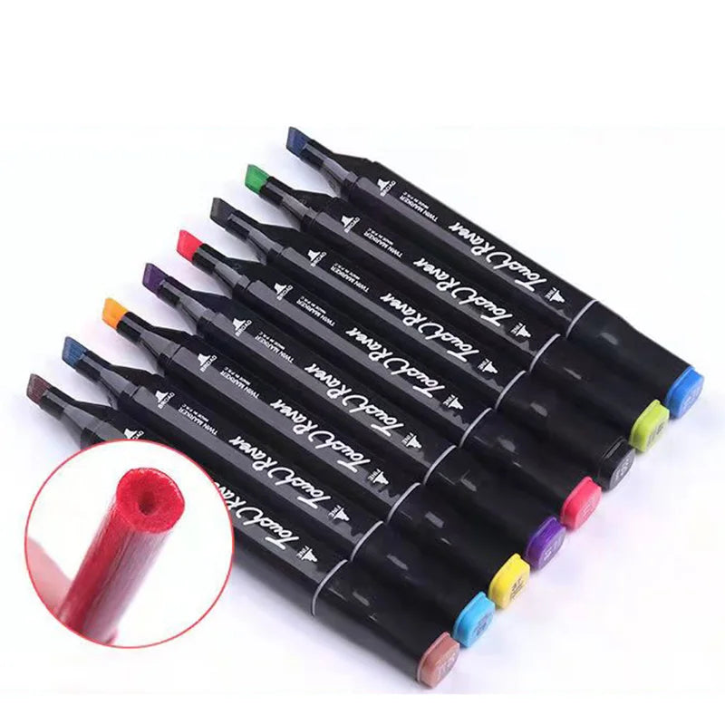 24, 36, 48, 60 & 80ct Dual Tip Color Marker Set with Carrying Case