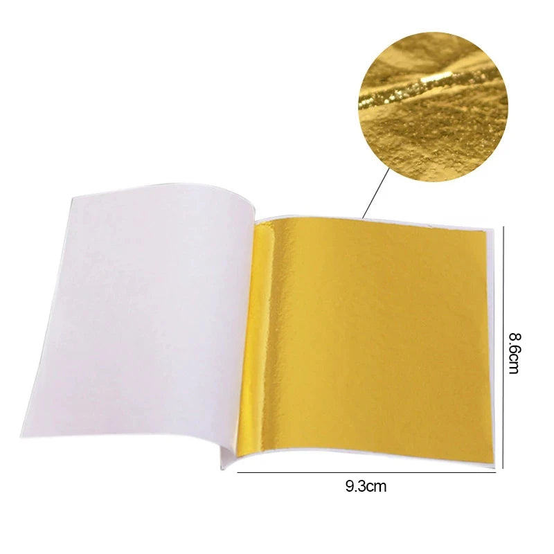 100 Faux Gold, Rose Gold, Champagne & Silver Leaf Sheets