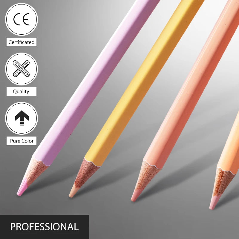 24, 36, & 48ct Professional Soft Oil Color Pencil Set with Case