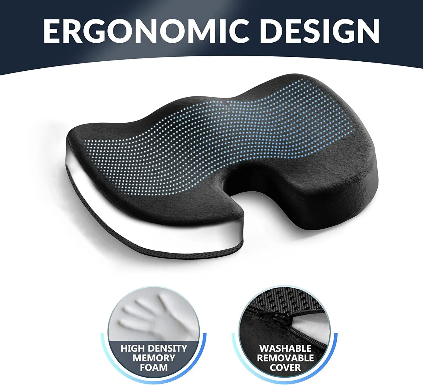 Cooling Gel Memory Foam Cushion for Glutes, Coccyx, & Sciatica Relief