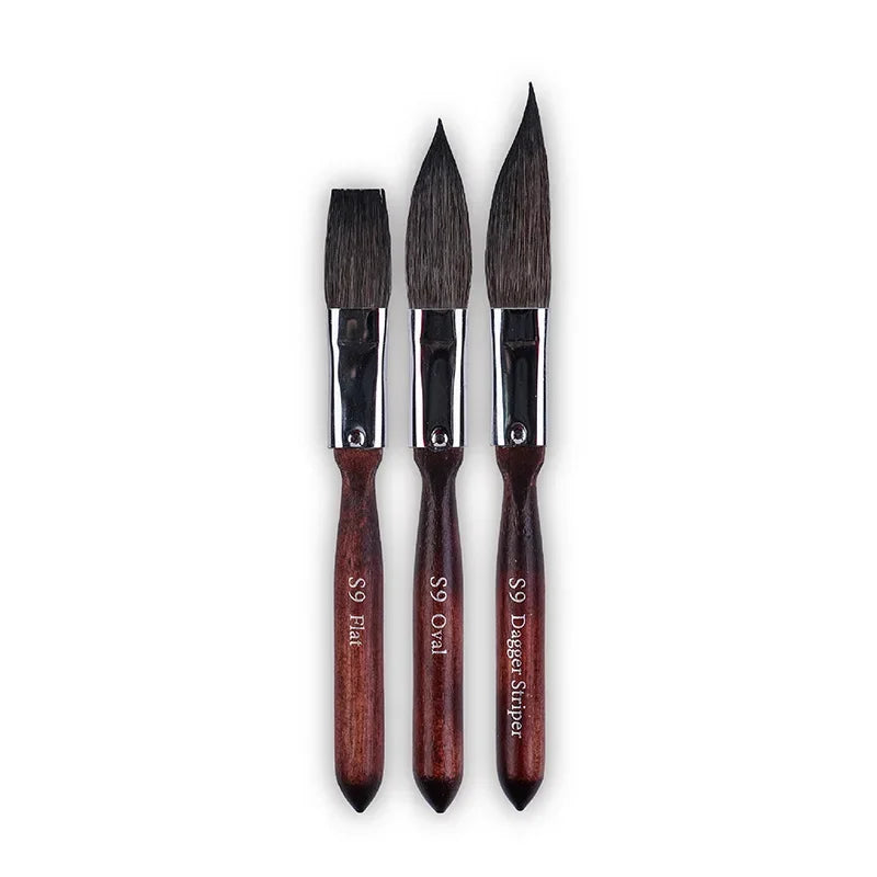 3pc Mini Dagger, Oval & Flat Paint Brush Set