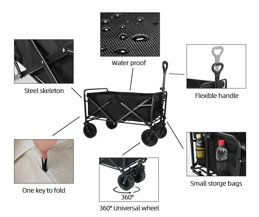 Heavy Duty Large Capacity Collapsible/Foldable Utility Wagon Cart