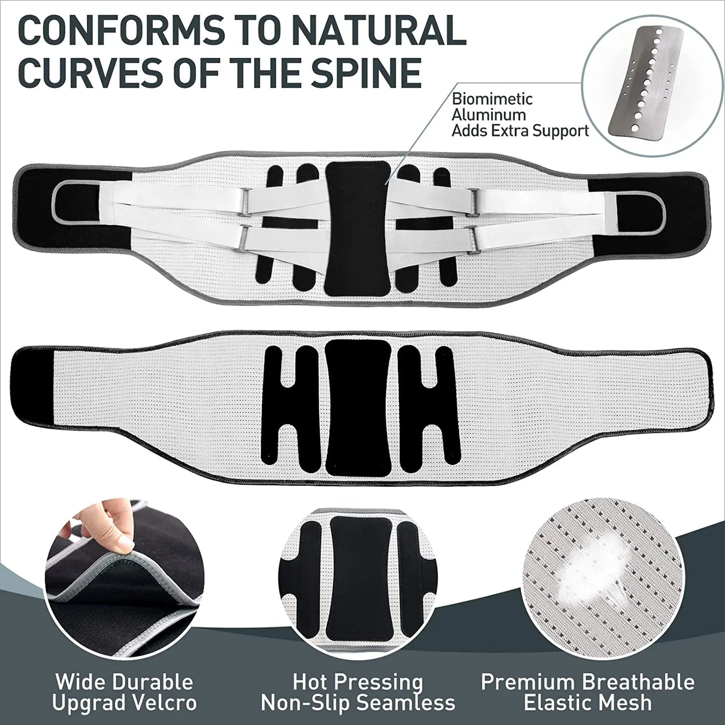 Durable Aluminum Plated Lumbar Support Belt