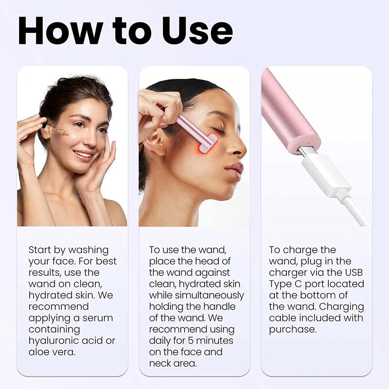 4-in-1 Fine Line Reducing Red Light Facial Wand