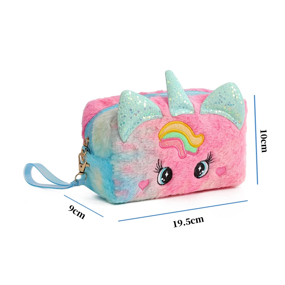 Cute Plush Unicorn Pencil Bag