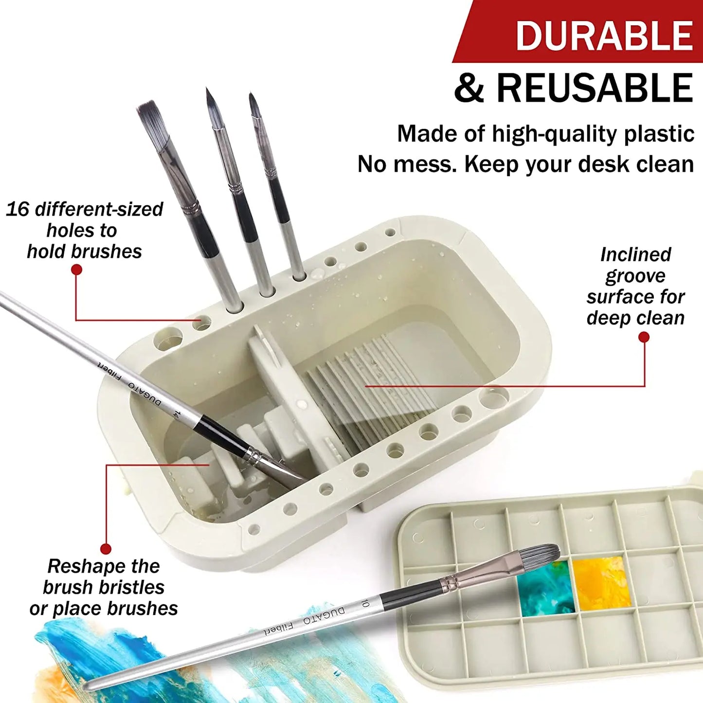 3-in-1 Paint Brush Cleaner Basin