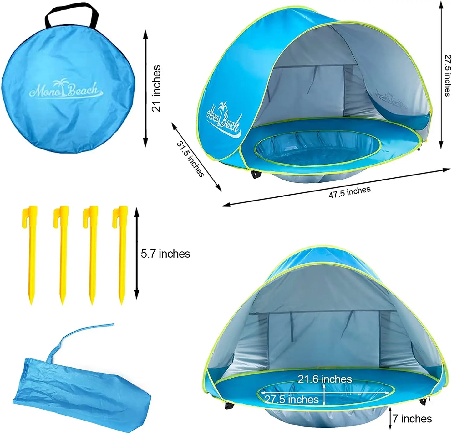 Foldable Baby Beach Tent with UV Protection & Storage case