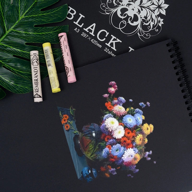 120gm 32 Sheets Black Paper Sketchbook Notebook