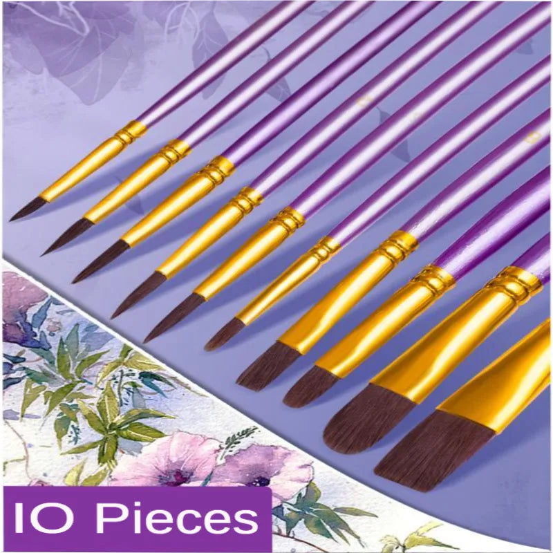 10 pcs Artist Paint Brush Set