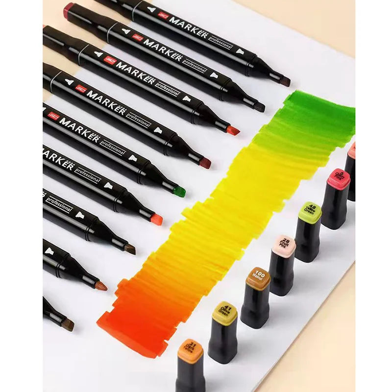 24, 36, 48, 60 & 80ct Dual Tip Color Marker Set with Carrying Case