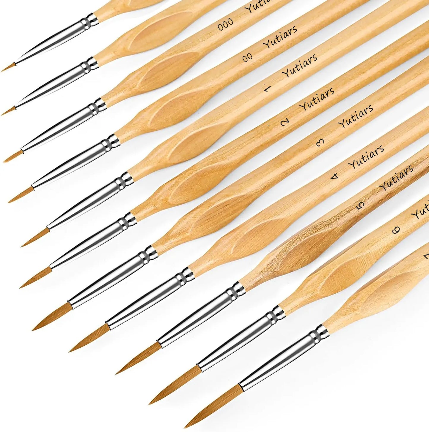 11pcs Micro Detail Round Paint Brush Set with Triangular Grip Handles