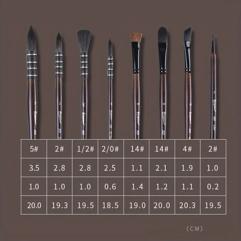 10pcs Professional Paint Brush Set with Luxury Carrying Case