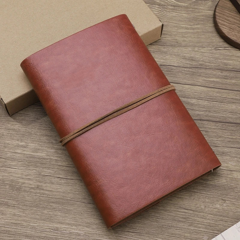 Leaf Imprinted Faux Leather Traveler Sketchbook