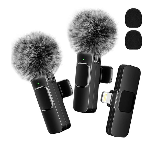 1, 2ct Wireless Noise Cancelling Microphones for iPhone, Android, iPad, etc